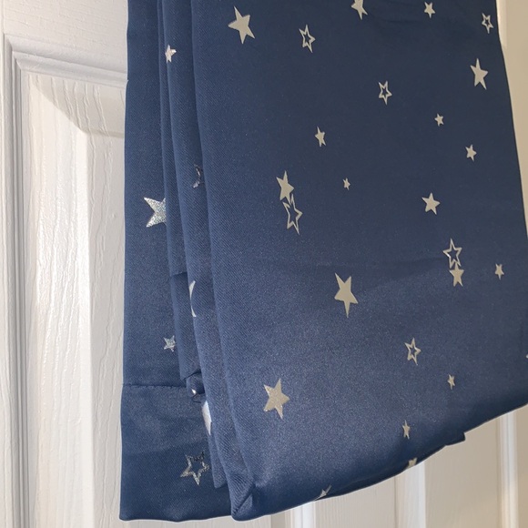 Half Moon Blue w Silver Stars 52”x84” Room Darkening  Insulated Curtains NEW - Picture 15 of 17